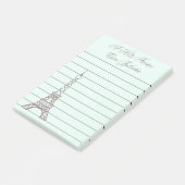 Persoonlijke Mintgroene Eiffeltoren Post-it Briefj Post-it® Notes (Schuin)