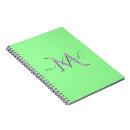 Persoonlijke mintgroene monogram initiaal en naam notitieboek