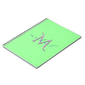 Persoonlijke mintgroene monogram initiaal en naam notitieboek (Linkerzijde)