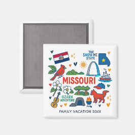 Persoonlijke Missouri-familiereis-herinnering Magneet