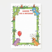 Persoonlijke Mitzvah met Dinosaurus Thema Post-it® Notes (Voorkant)