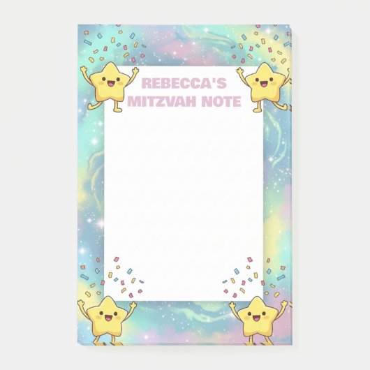 Persoonlijke Mitzvah-notitie Cute Star-plaknotitie Post-it® Notes (Voorkant)