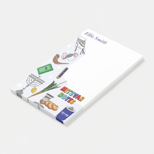Persoonlijke Mitzvah-notities - Stijl 4 Post-it® Notes (Schuin)