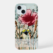 Persoonlijke Mixed Media Wilde Bloem Hoesje iPhone 15 Case (Achterkant)