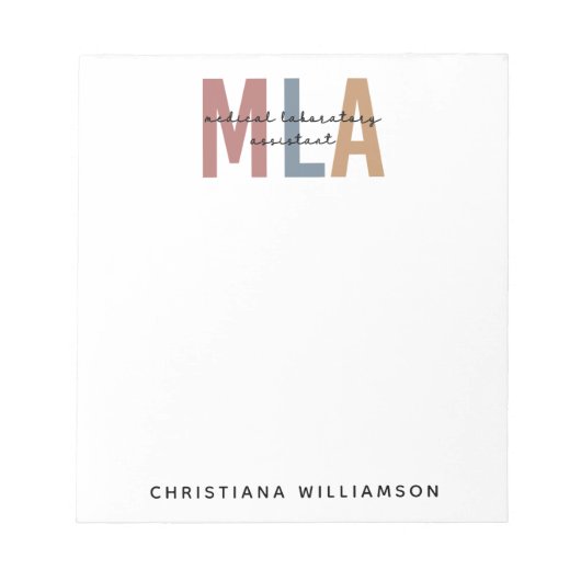 Persoonlijke MLA-assistent voor medische laborator Notitieblok (Voorkant)