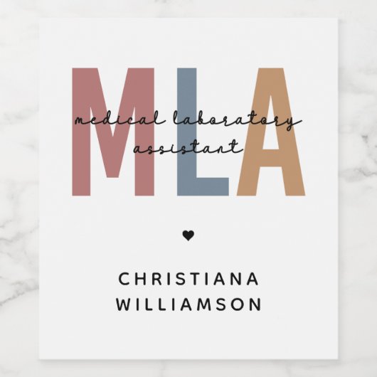 Persoonlijke MLA-assistent voor medische laborator Wijn Etiket (Enkel label)