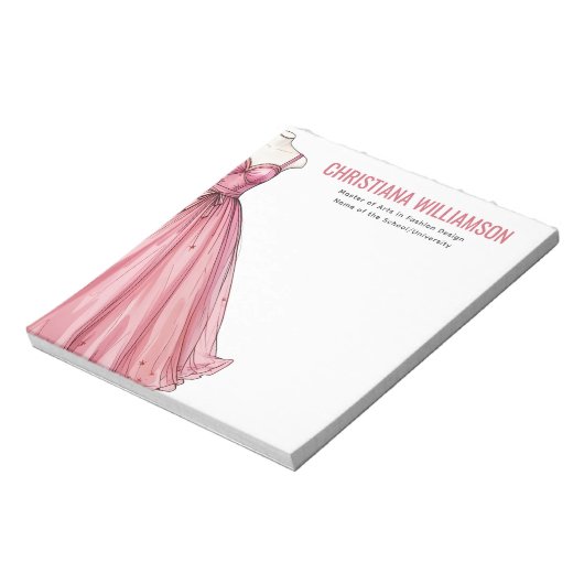 Persoonlijke modeontwerper stylist afgestudeerd notitieblok (Linkerzijde)