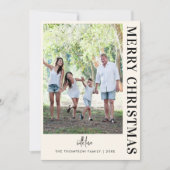 Persoonlijke moderne 10 familiefoto's minimalistis feestdagenkaart (Voorkant)