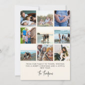 Persoonlijke moderne 10 familiefoto's minimalistis feestdagenkaart (Achterkant)