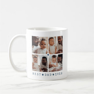 Persoonlijke moderne 4-foto 'Beste papa ooit' Koffiemok