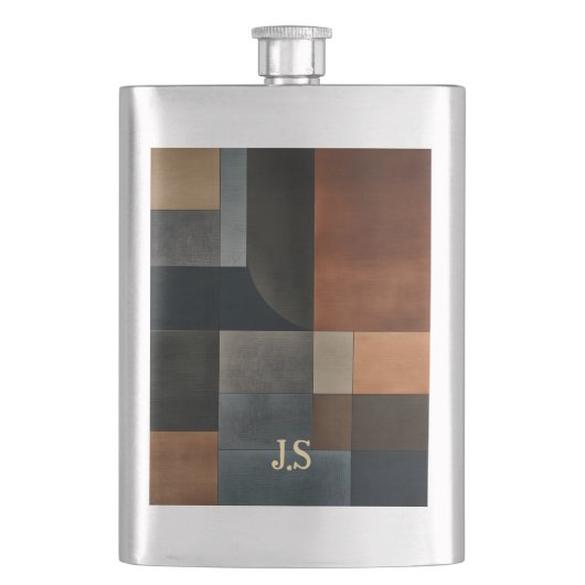 Persoonlijke Moderne Aardse Geometrische Hipflask Flacon (Voorkant)