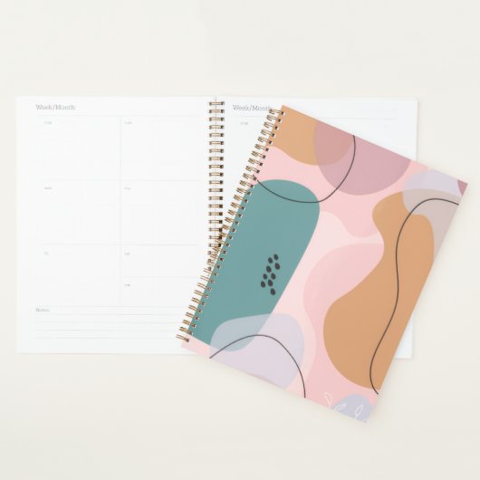 Persoonlijke Moderne Abstracte Pastelkleur Planner (Display)