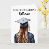 Persoonlijke Moderne Afstuderende Vrouwelijke Afge Kaart (Gele Bloem)