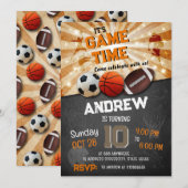 Persoonlijke moderne all star sport verjaardag kaart (Voorkant / Achterkant)