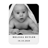Persoonlijke moderne babyfoto magneet (Verticaal)