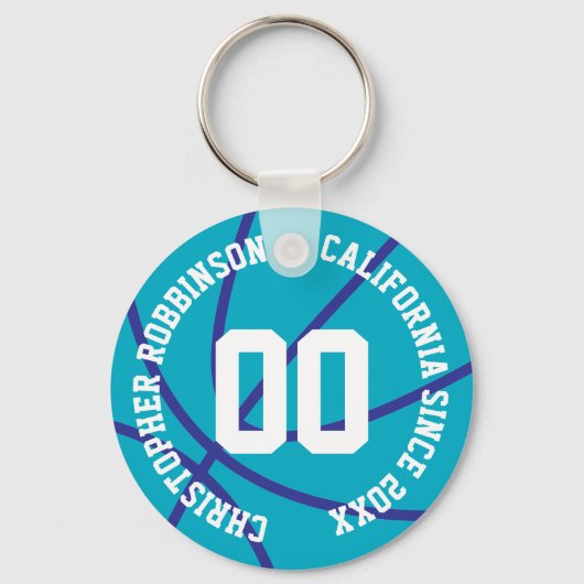 Persoonlijke moderne basketbal sleutelhanger (Voorkant)