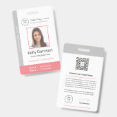 Persoonlijke moderne bedrijf QR-code personeelskaa Badge (Voor- en achterkant)