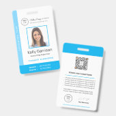Persoonlijke moderne bedrijf QR-code voor werkneme Badge (Voor- en achterkant)
