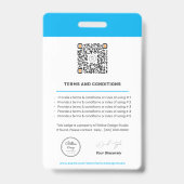 Persoonlijke moderne bedrijf QR-code voor werkneme Badge (Achterkant)