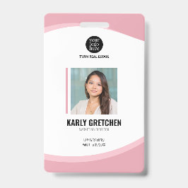 Persoonlijke moderne bedrijfspas roze badge