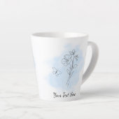 Persoonlijke Moderne Blauwe Aquarel Koffiemok Latte Mok (Rechterhoek)