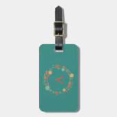 Persoonlijke moderne bloemenguirlande bagagelabel (Voorkant verticaal)