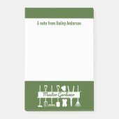 Persoonlijke Moderne Bosgroene Meester Tuinman Post-it® Notes (Voorkant)