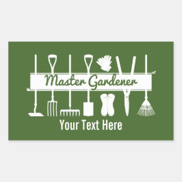 Persoonlijke Moderne Bosgroene Meester Tuinman Rechthoekige Sticker