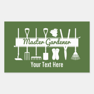 Persoonlijke Moderne Bosgroene Meester Tuinman Rechthoekige Sticker
