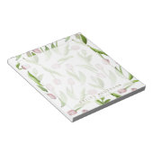 Persoonlijke moderne botanische roze tulp bloem notitieblok (Schuin)
