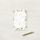 Persoonlijke moderne botanische roze tulp bloem post-it® notes (Op bureau)