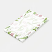 Persoonlijke moderne botanische roze tulp bloem post-it® notes (Schuin)
