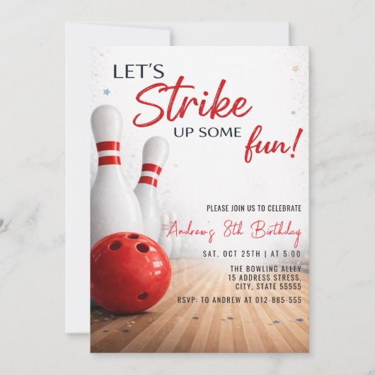 Persoonlijke moderne Bowling verjaardag Kaart (Voorkant)
