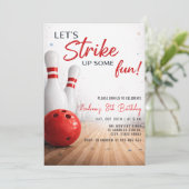 Persoonlijke moderne Bowling verjaardag Kaart (Staand voorkant)