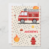 Persoonlijke Moderne Brandweerfeestje Verjaardag v Kaart (Achterkant)