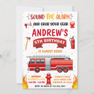 Persoonlijke moderne brandweerwagen Verjaardag Kaart