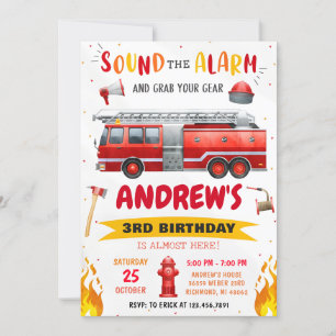 Persoonlijke Moderne Brandweerwagen Verjaardagsfee Kaart