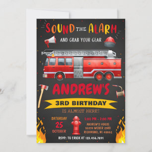 Persoonlijke Moderne Brandweerwagen Verjaardagsfee Kaart