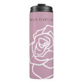 Persoonlijke Moderne Chic Roze Roos Thermosbeker (Voorkant)