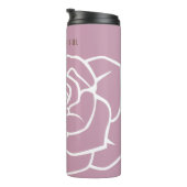 Persoonlijke Moderne Chic Roze Roos Thermosbeker (Geroteerd rechts)