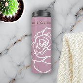 Persoonlijke Moderne Chic Roze Roos Thermosbeker