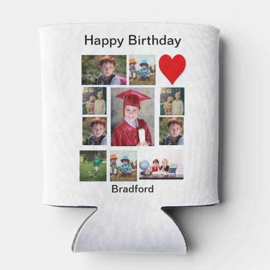 Persoonlijke Moderne Dag 11 Foto Collage Blikjeskoeler (Achterkant)