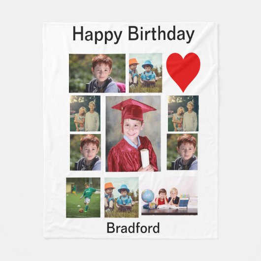 Persoonlijke Moderne Dag 11 Foto Collage Fleece Deken (Voorkant)