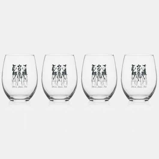 Persoonlijke Moderne Elegante Heksen Wijn Nacht Wijnglas Zonder Voet (Voorkant)