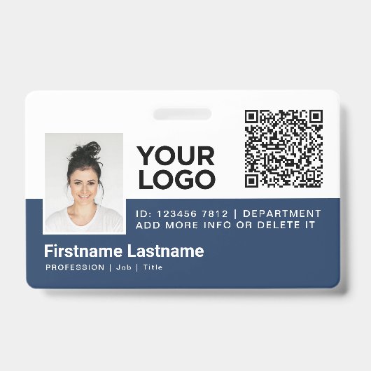 Persoonlijke moderne foto-identificatie met QR-cod Badge (Voorzijde)