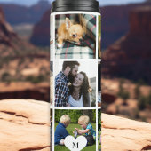 Persoonlijke moderne fotocollage met monogram thermosbeker