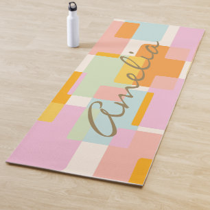 Persoonlijke Moderne Geometrische Pastel Kleur Let Yogamat