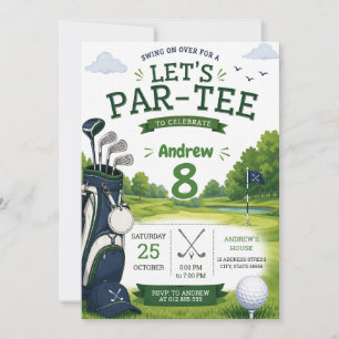 Persoonlijke moderne golf-verjaardag kaart