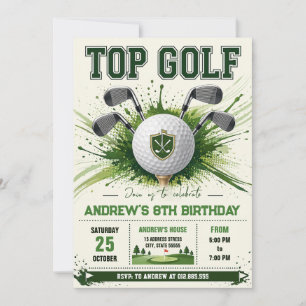 Persoonlijke moderne golf verjaardag kaart