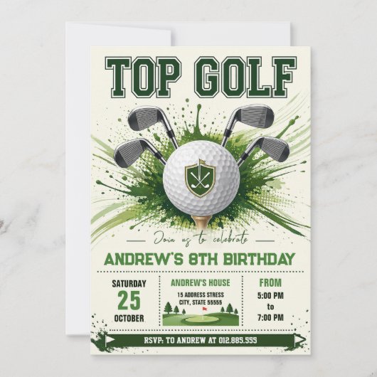 Persoonlijke moderne golf verjaardag kaart (Voorkant)